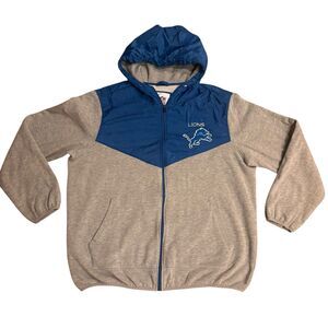 Detroit Lions NFL‎ Men's Front Zip Hooded Jacket  Mens Size XL